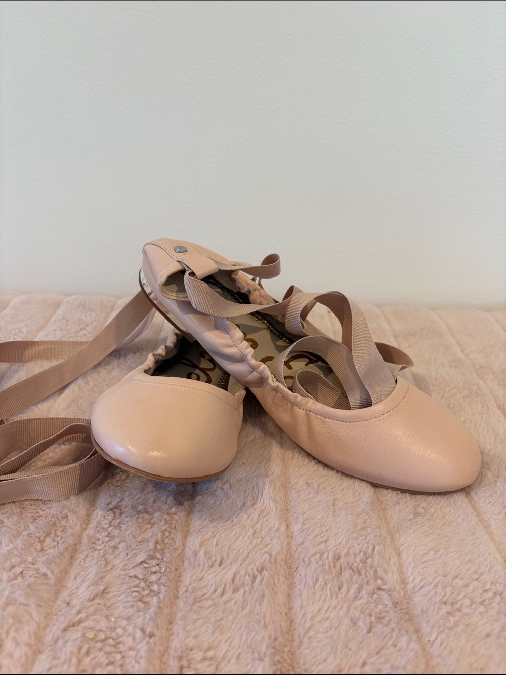 Sam Edelman Ballet Flats with Ribbon Tie - Blush Pink - Picture 2 of 6